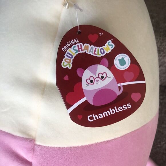 NEW 2024 Squishmallow 16" Valentines CHAMBLESS THE HAMPSTER FIRST TO MARKET - Picture 4 of 12